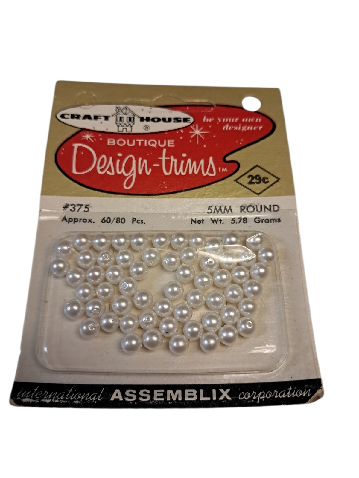 Vtg Seed BEADS Lot Of 5