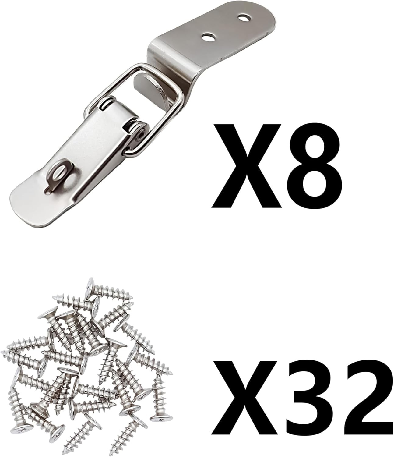 Lesnala 8 Pcs Stainless Steel 90 Degree Spring Toggle Silver-90 Degrees-8pcs