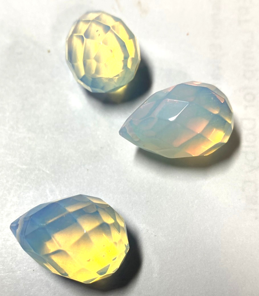 Faceted Briolette Teardrop beads 20mm to 30mm