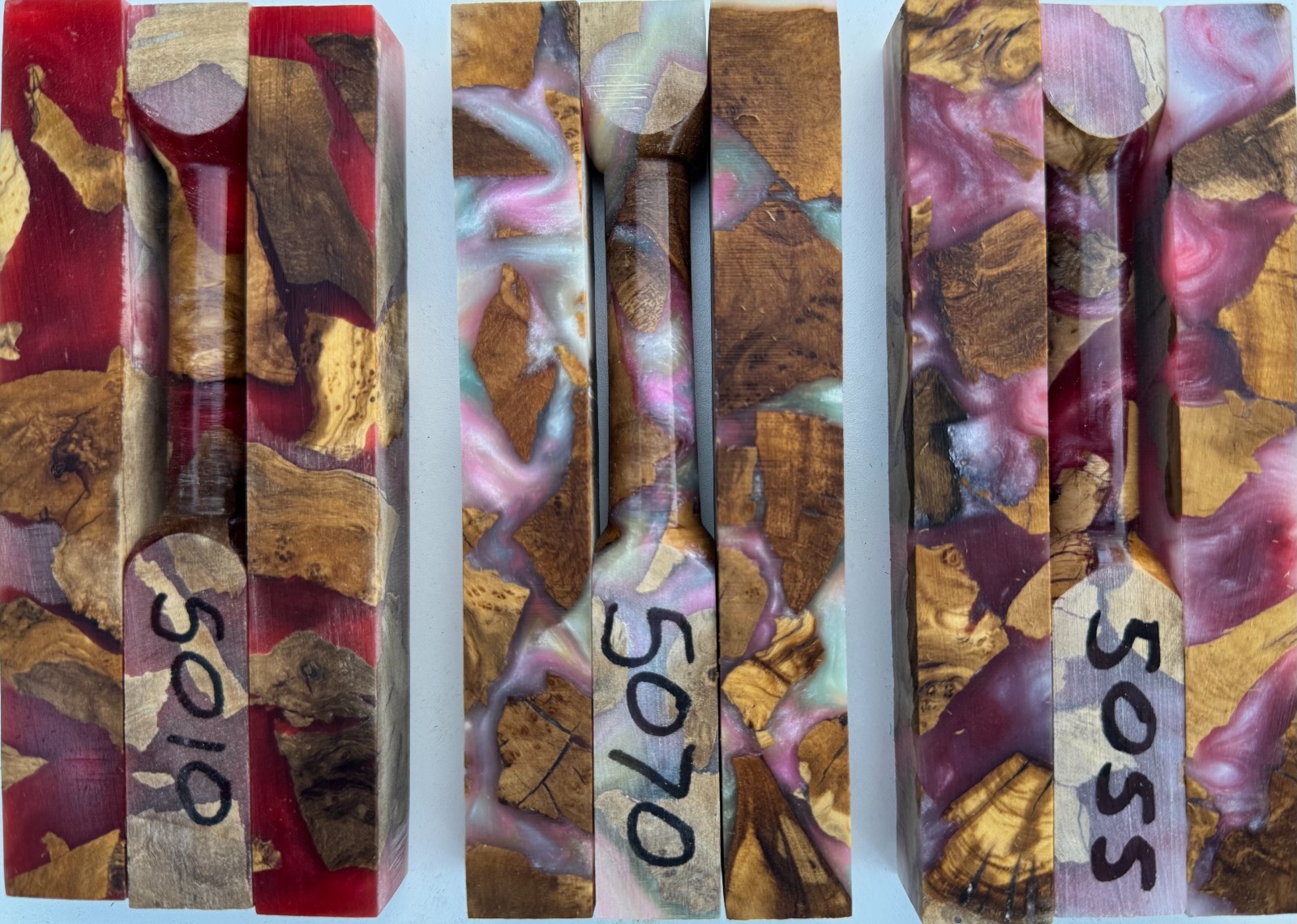 Pen Blanks * Olive Burl & Epoxy Hybrid * Mica Powder Colored * Pen Blank