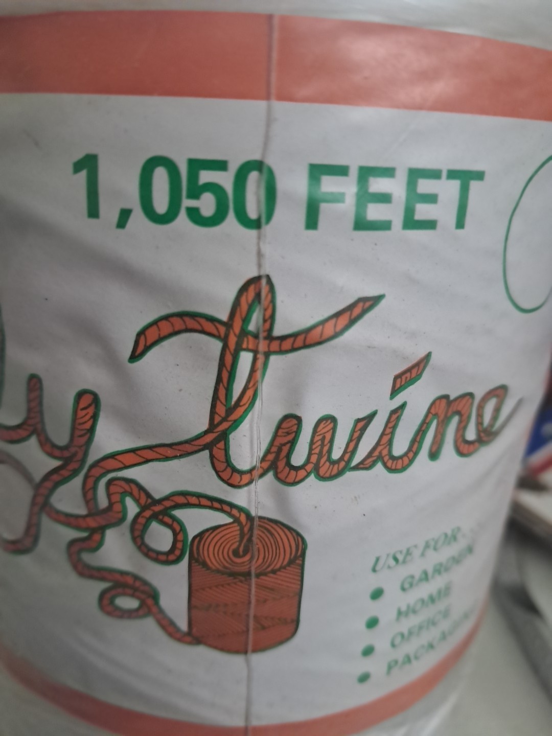 1,050 Foot White Poly Twine Tube Polypropylene Packaging Twine