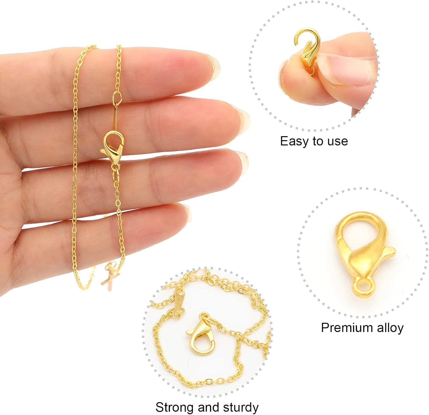 300 Pcs Gold Jewelry Making Kit: Lobster Clasps & Jump Rings for DIY Crafting