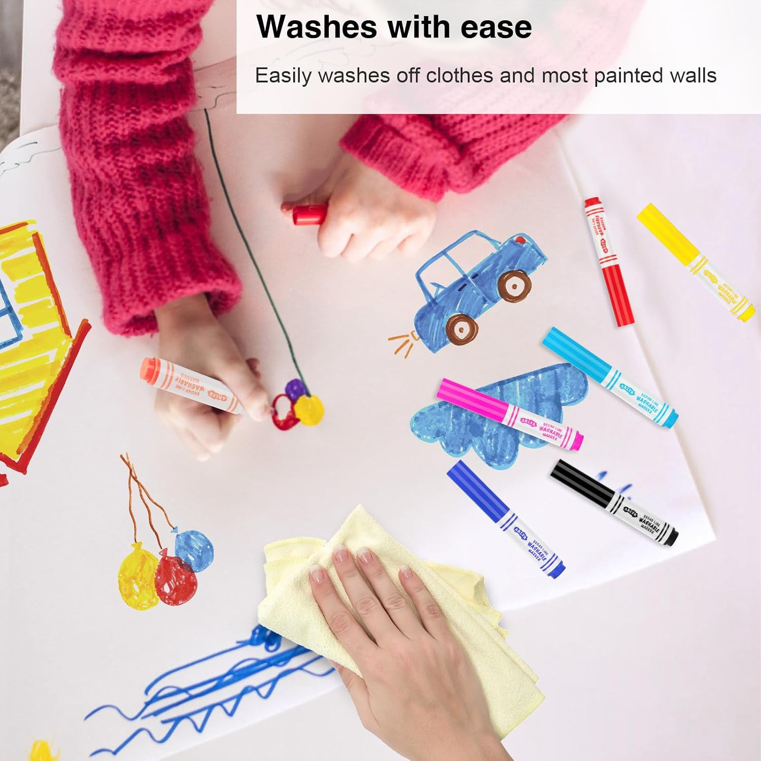 Washable Markers, Bulk Pack of 288, 16 Vibrant Colors, Broad Tips | Broad Line,