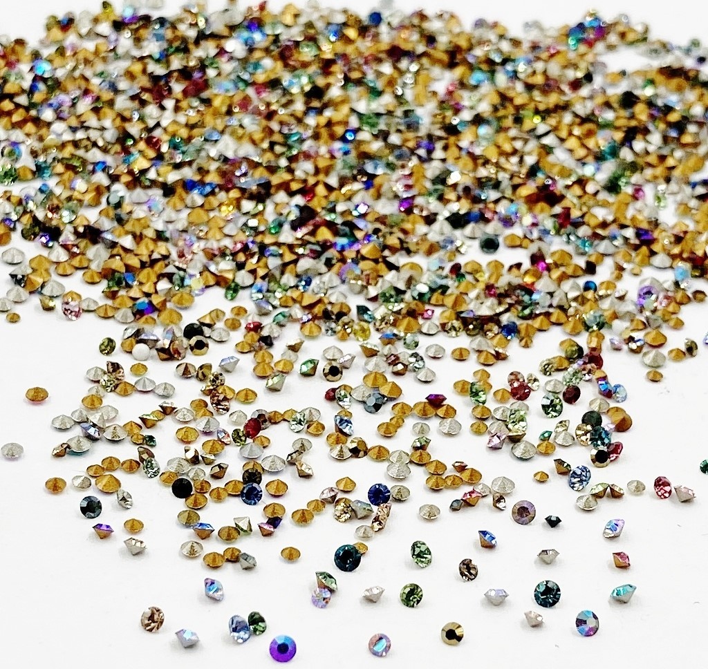 400 Vintage Swarovski Crystal 1mm. To 2mm. Tiny Rhinestones – Jewelry Repair J48