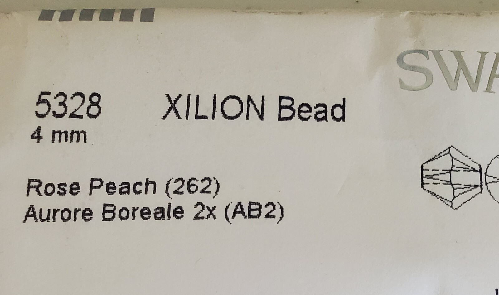 Swarovski 5328 4mm bicone beads, Rose Peach AB2X (36pcs)
