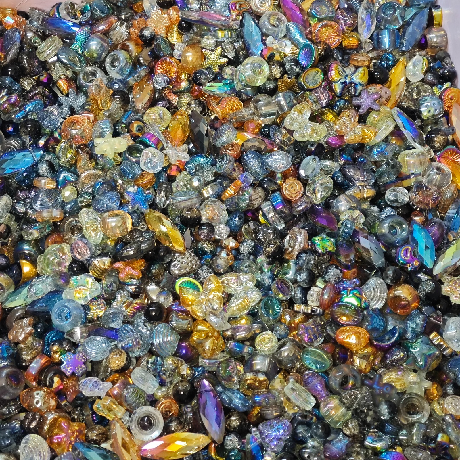 100g Glass beads lot jewelry making mix variety bead supplies Read Description