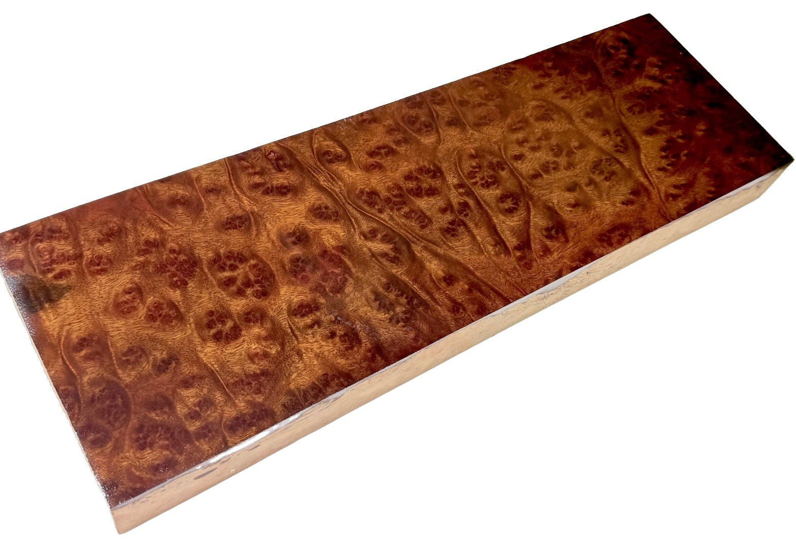 Camphor Burl wood insrument blank 21-1/8″ x 6-3/4” x 2″ (w28) dried billet