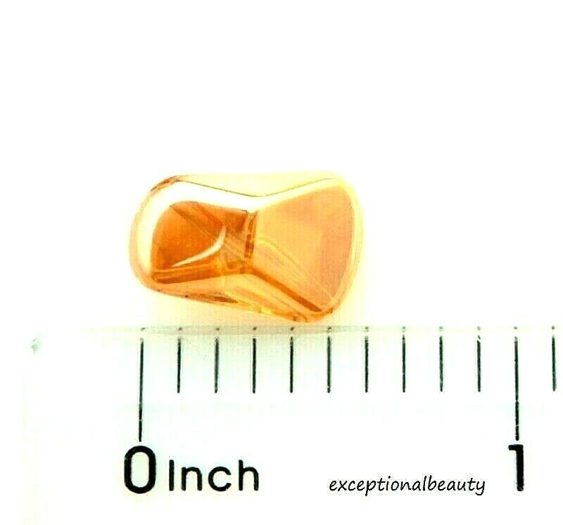 20 Celestial Crystal® Amber Orange Rainbow AB 16x10mm Polygon Glass Beads
