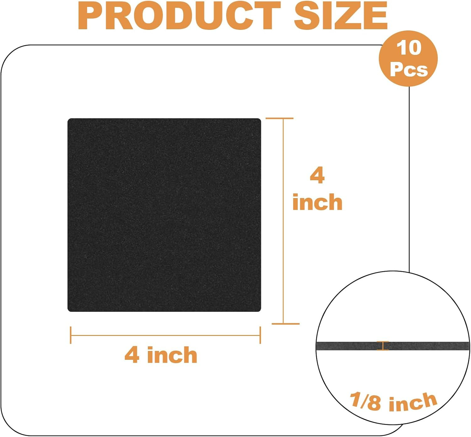 10 Pcs 1/8″ Thick Foam Padding Sheets with Adhesive Backing – 4″ X