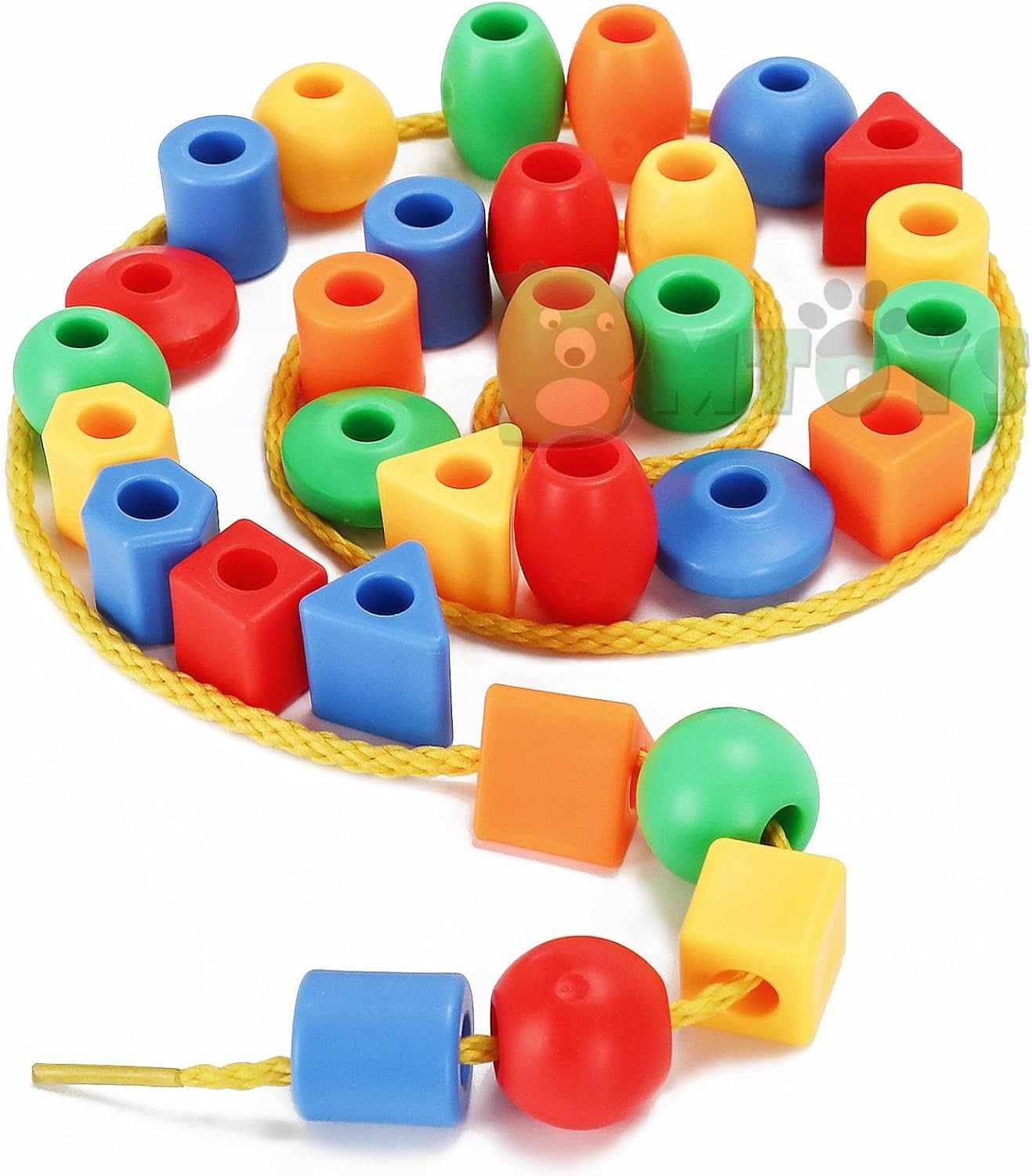 Montessori Lacing Beads Set – 70pcs for Creative Counting & Color Learning