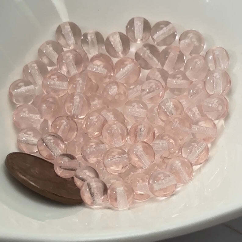 Czech Pressed Druk Round Smooth Glass Beads 6mm Rosaline Pink 80 pieces CL066