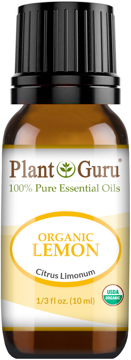 Organic Lemon Essential Oil 10 ml. USDA Certified Therapeutic Grade 100% Pure