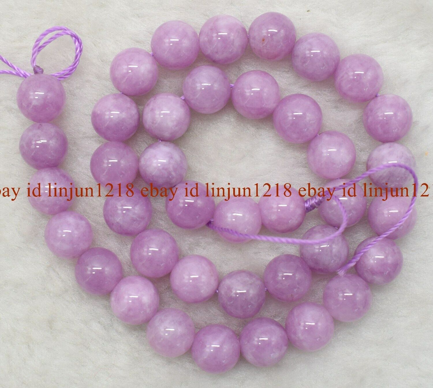Natural 6/8/10/12mm Purple kunzite Round Gemstone Loose Beads 15″