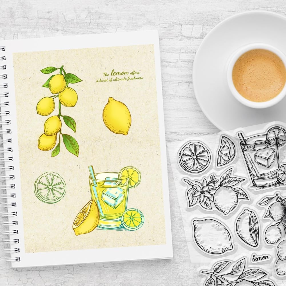 Lemons Clear Stamps Lemon Juice Transparent Silicone Stamp Flower Slices