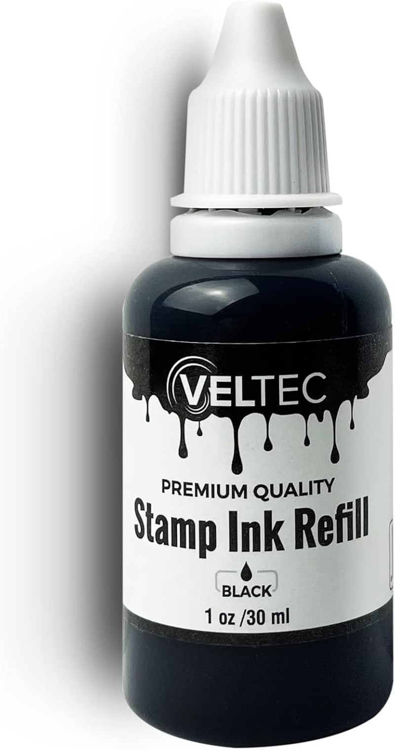 Self-Inking Stamp Refill Ink, Squeeze Bottle – 1 Oz. (Black)