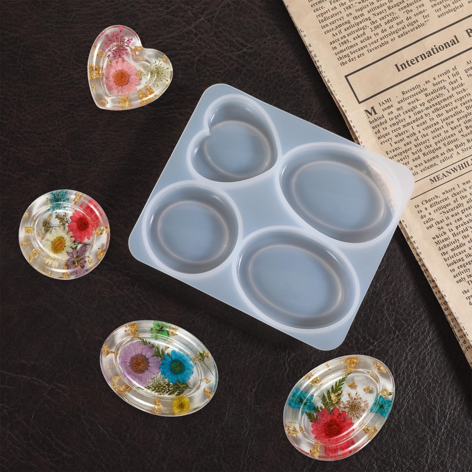 Thumb Worry Stone Resin Silicone Molds Heart round Oval Shapes for Stress Relax