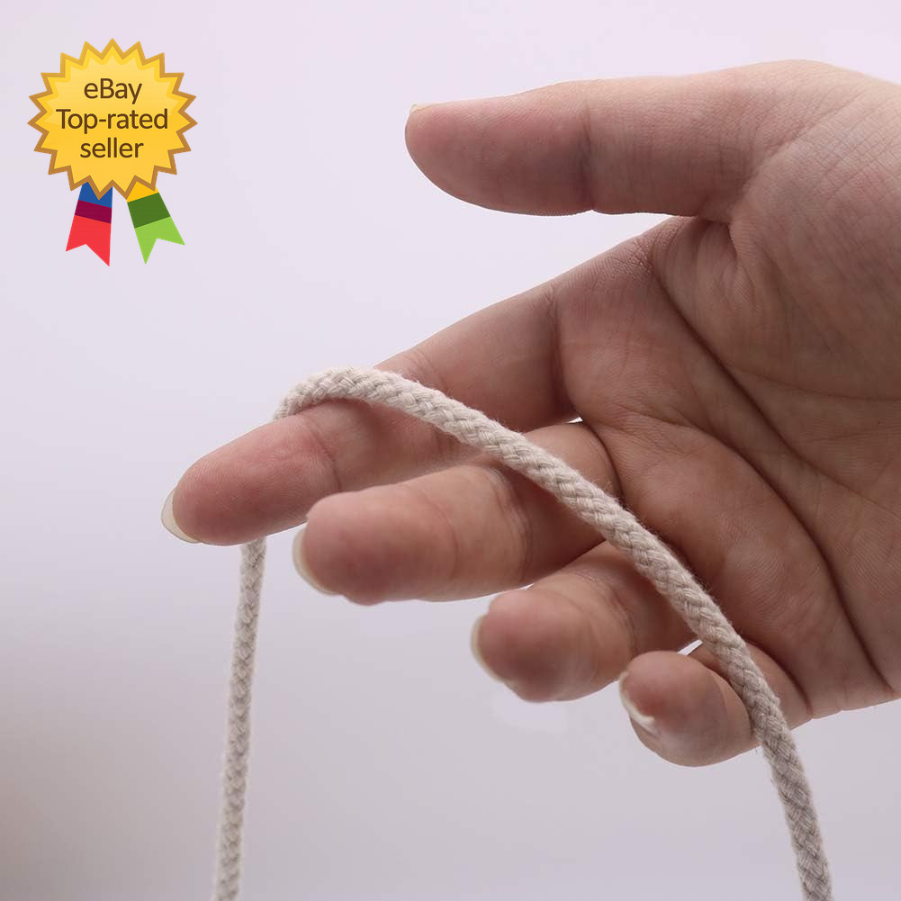 5Mm Cord, 165Feet Braided Cotton Rope Thick Craft Twine