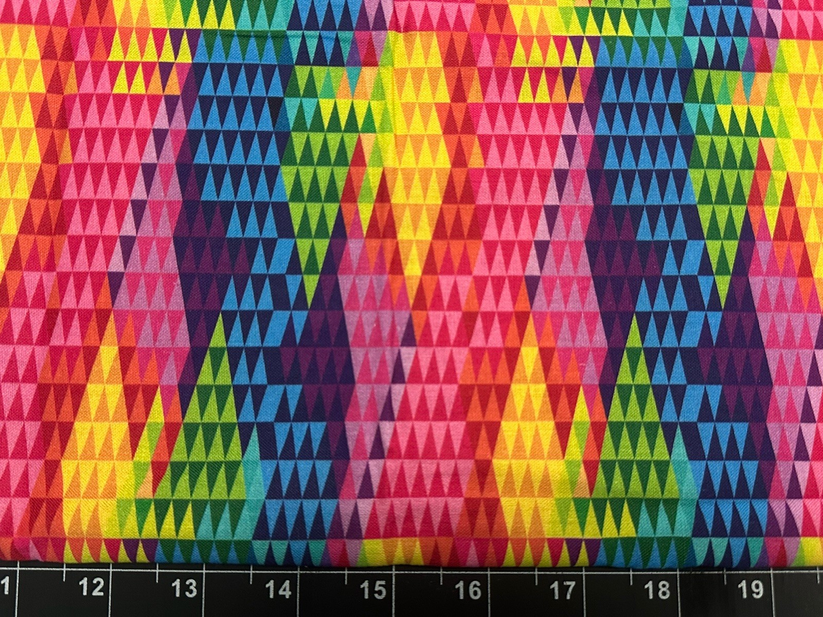 Tina Scrap 9″x21″ Abstract Geometric Colorful Rainbow Triangles Cotton Fabric
