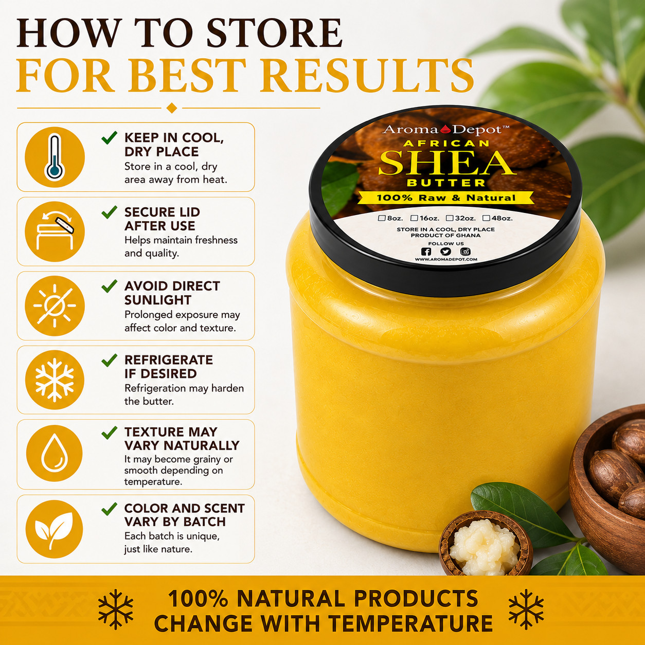 African Shea Butter Bulk 3 lb. Yellow From Ghana 100% Pure Natural Raw Unrefined