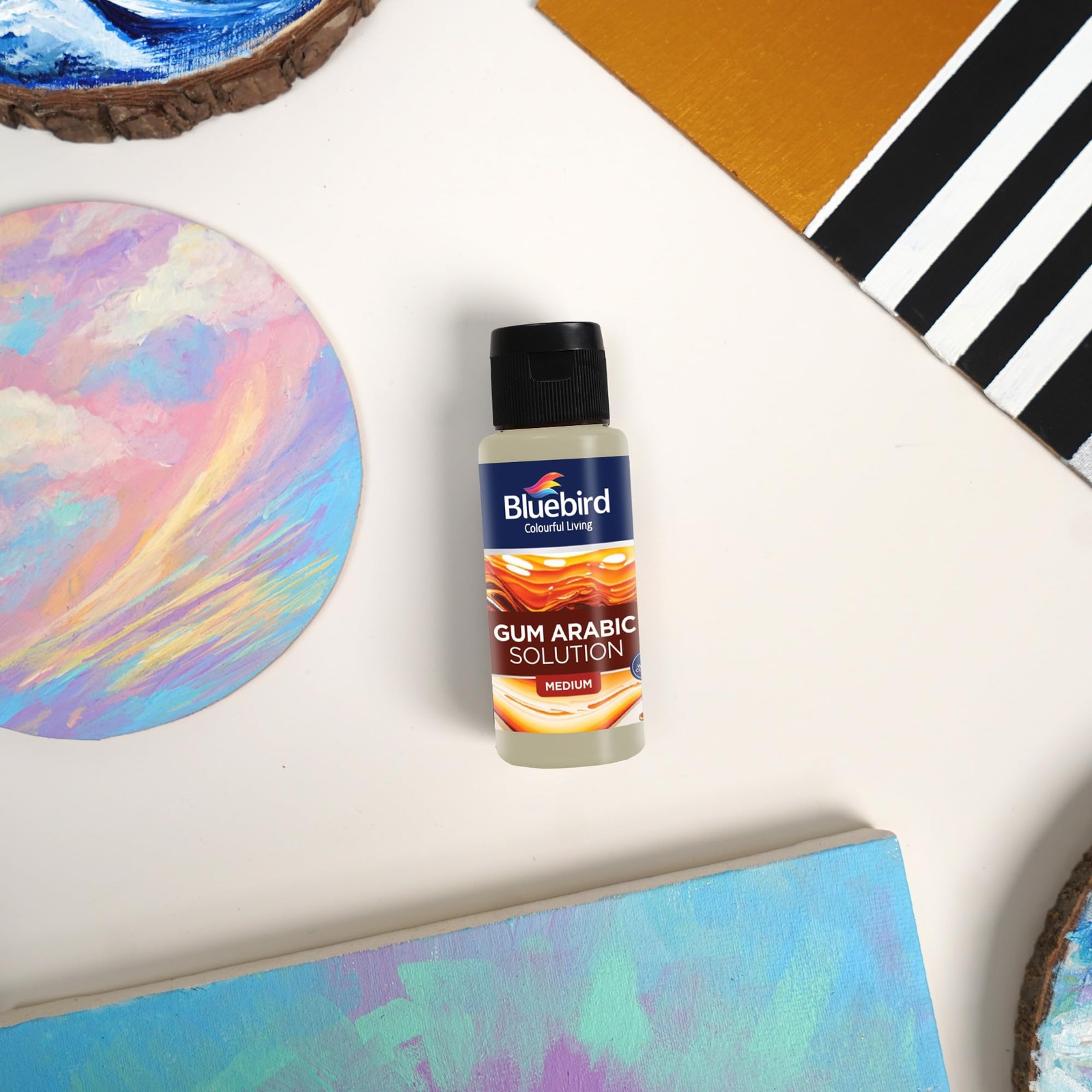 BLUEBIRD Gum Arabic 3.4 Fl Oz / 100ML – Watercolor Medium for Art