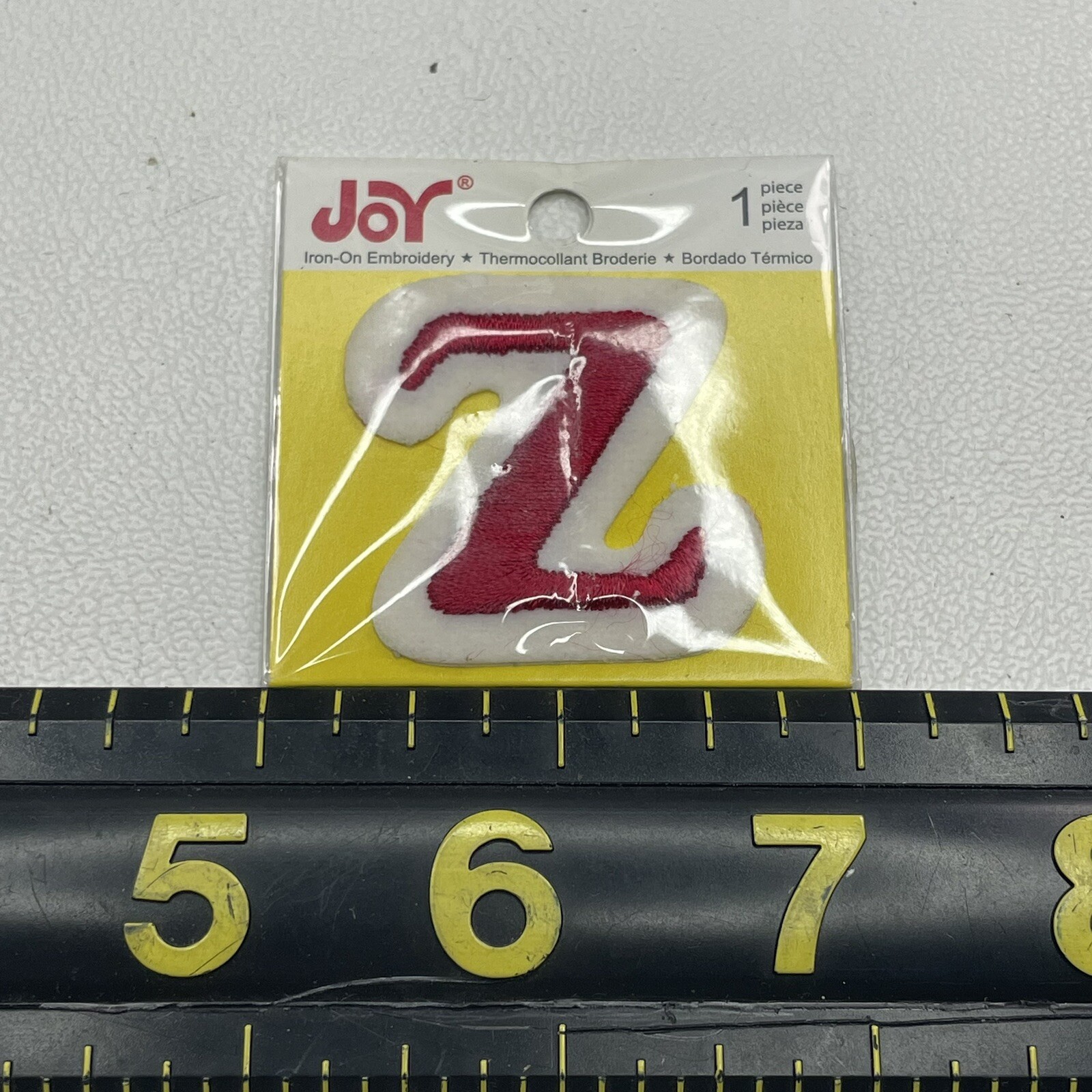 Small 1.5” Letter Initial Z Patch (Red On White “Z”) M010