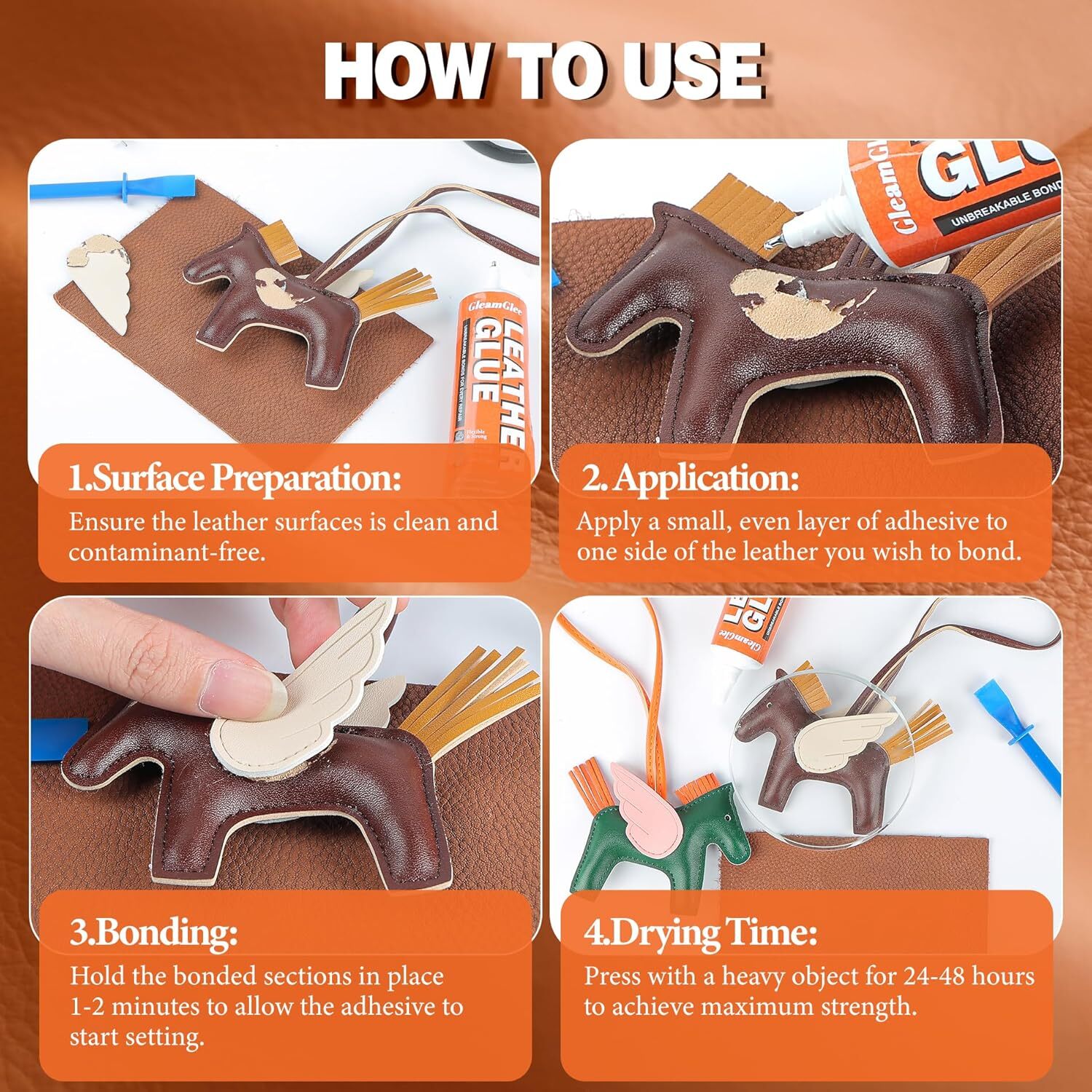 Leather Glue, 60Ml Permanent Leather Glue Adhesive – High Strength & Flexible