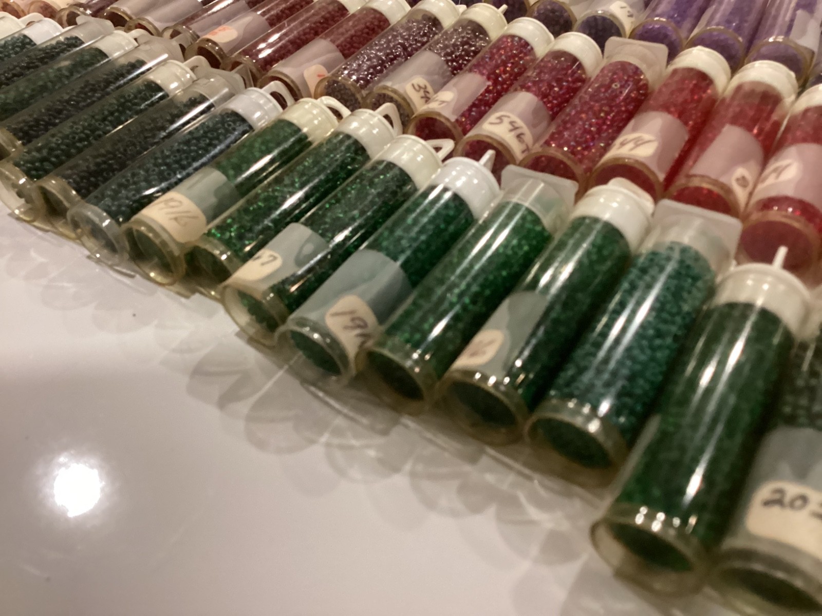 Bulk Vintage Craft Glass Seed Bead Lot 100 Tubes Multiple Colors New Old Stock