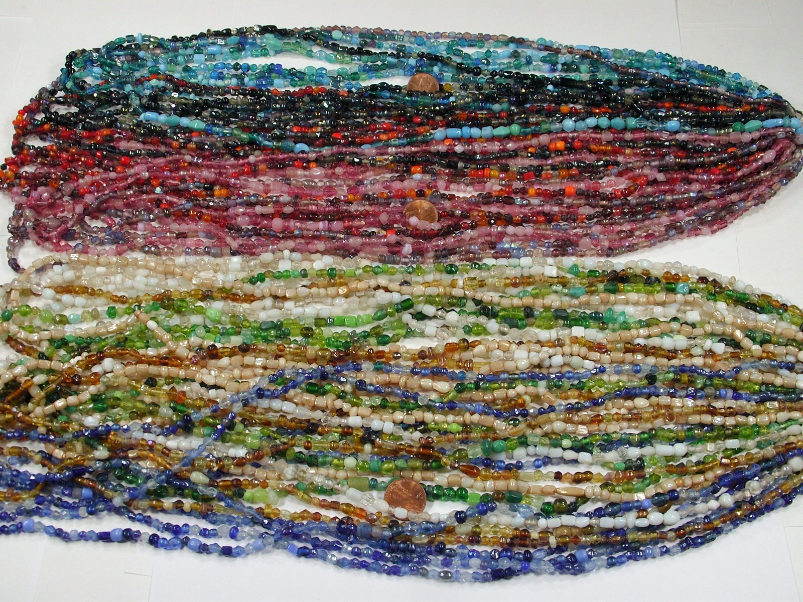 30 Strands 36″ India Handmade Assorted Color Glass Beads Wholesale Bulk (CT-60)