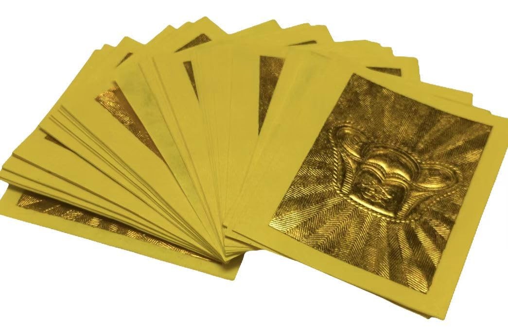 100 Pack Chinese Joss Paper Ancestor Money Gold Foil Yellow Craft Sheets
