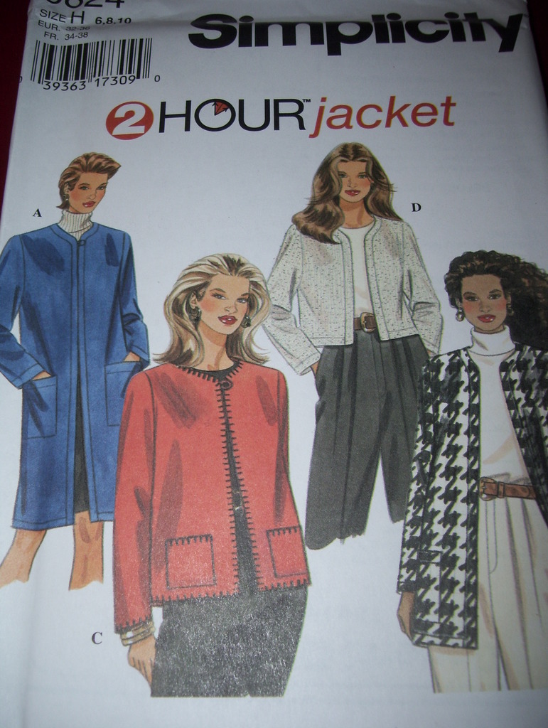 🌸 UNCIRCULATED SIMPLICITY #9824 – LADIES ( 2 HR-4 STYLE ) JACKET PATTERN 6-16FF