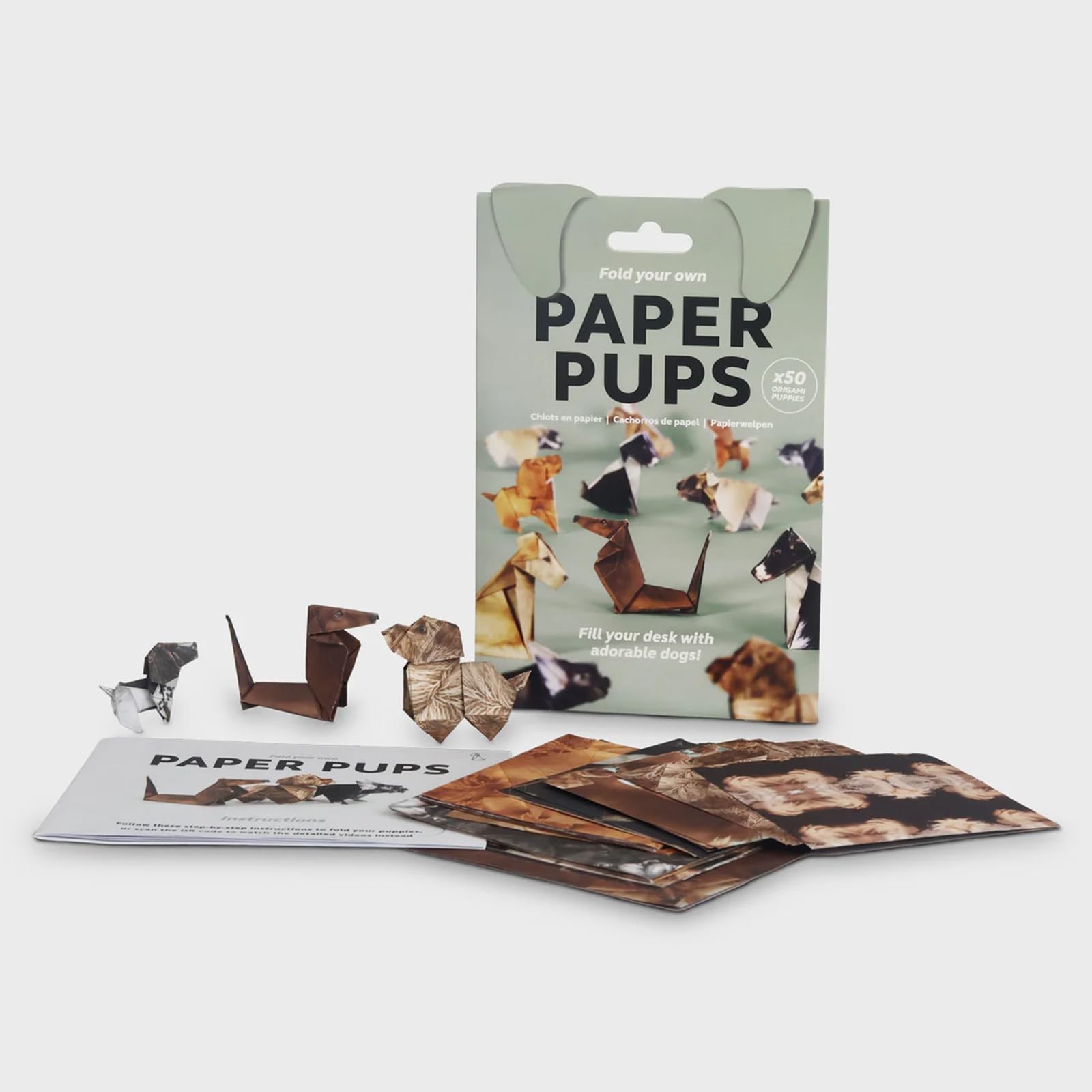 DIY Paper Pups Origami Kit – 50 Adorable Puppy Folding Sheets, Creative Handmade