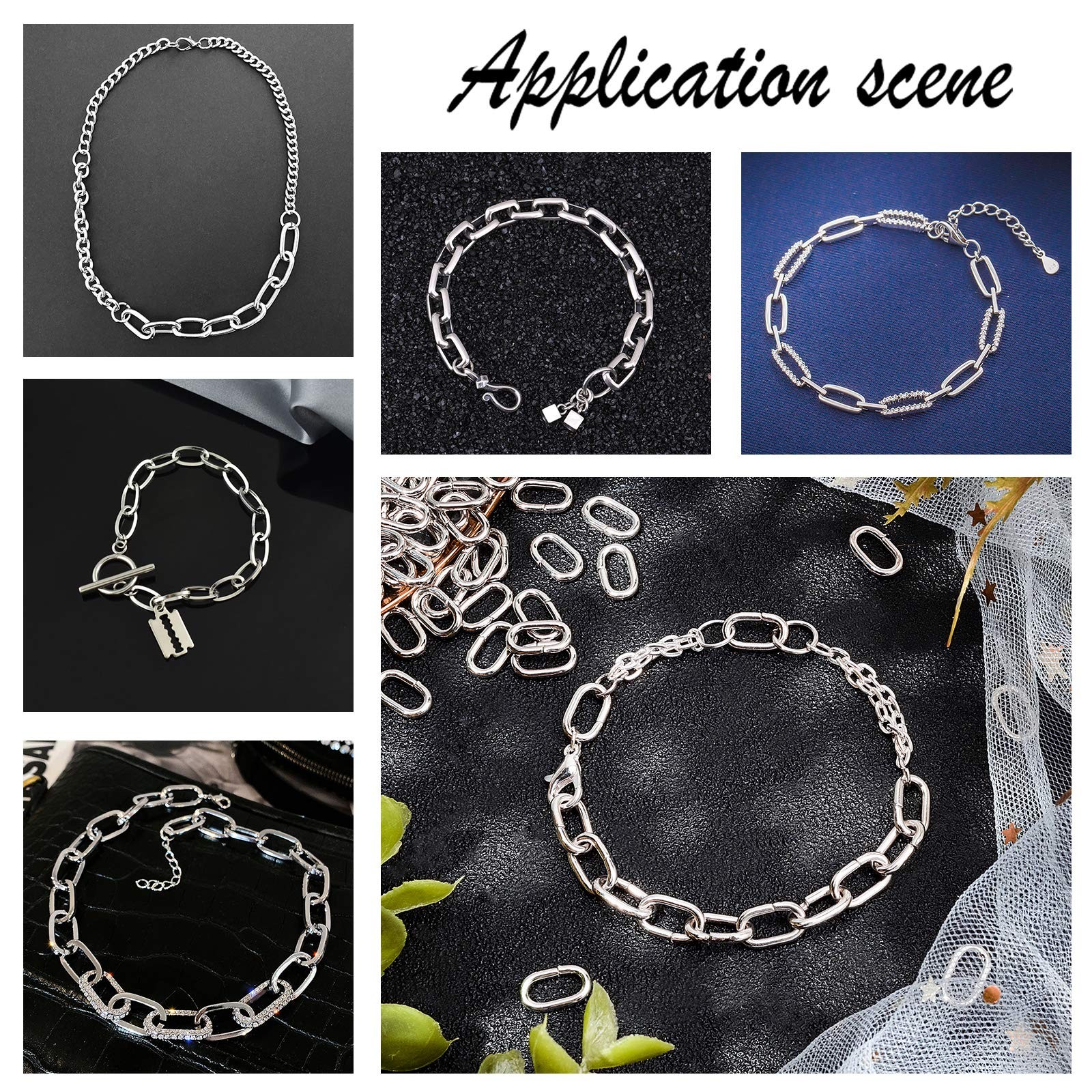 200pcs Oval Linking Rings 10x5x1mm Stainless Steel Link Connectors Oval Connecto