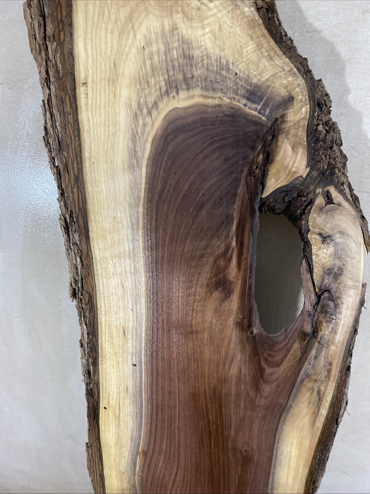 Live edge black walnut Wood slab kiln dried and planed 1”x10-13.5”x64”