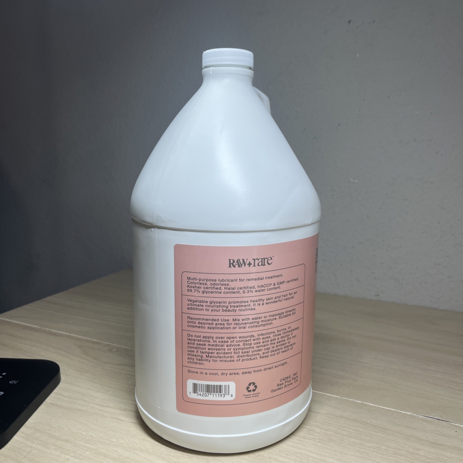 Vegetable Glycerin/Glycerine Bulk Gallon 128 fl oz. Natural USP Food Grade, For