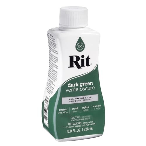 Rit Liquid Fabric Dye, 8-Ounce, Dark Green, 8 Fl Oz (Pack 8 Oz, Green