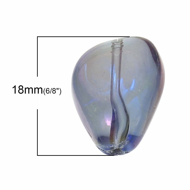 Blue Aurora Borealis Wholesale 18mm Teardrop Glass Beads G4304 – 10, 20 Or 50PCs