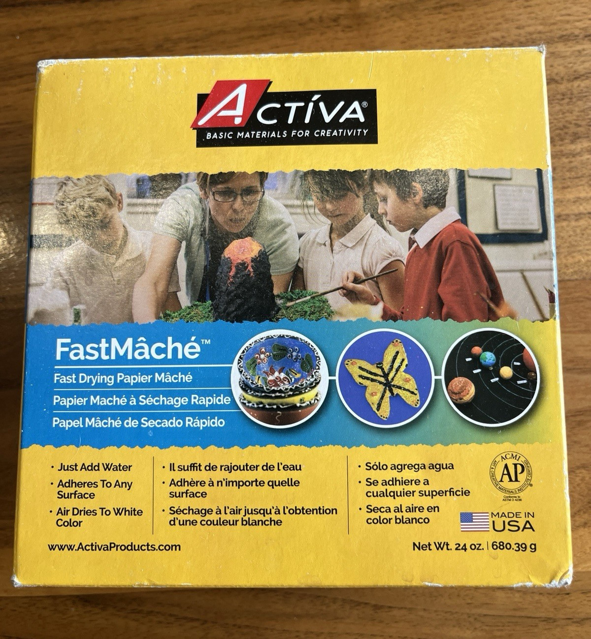 Activa FastMache Fast Drying Papier Mache, Air Dryies to White Color 24oz NEW