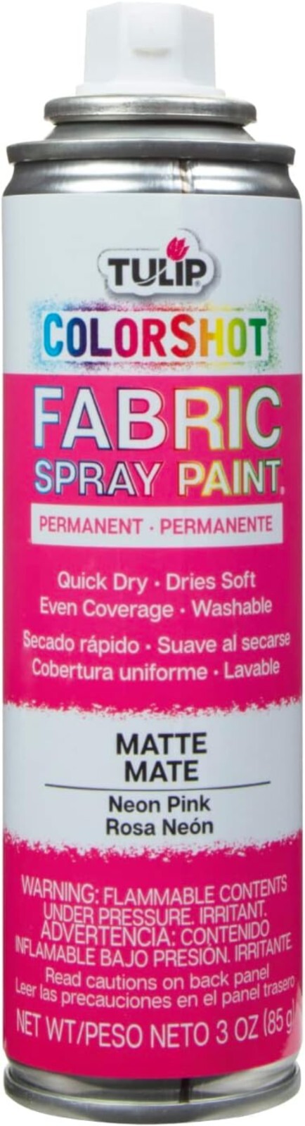 Vibrant Neon Pink Fabric Spray Paint – 3 oz Washable Aerosol for DIY