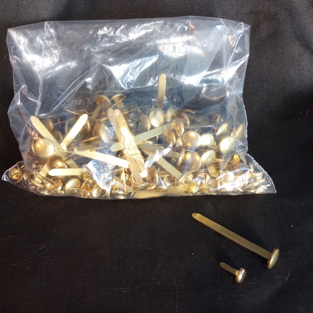 Brass Plated 2″ & .5″ split pin paper fasteners Round Head Brads Crafts 9oz Bag