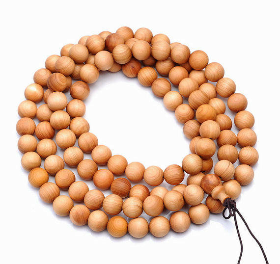 6mm 108PCS Aromatic Thuja Sutchuenensis Mala Beads Round (90182444-391)