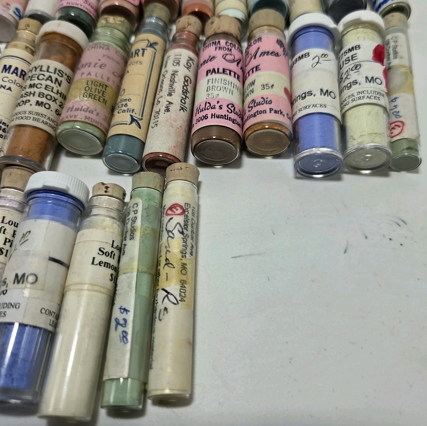 VTG Lot Of 35 China Paint Porcelain Dry Powder Various Manufacturers Sonie Ames