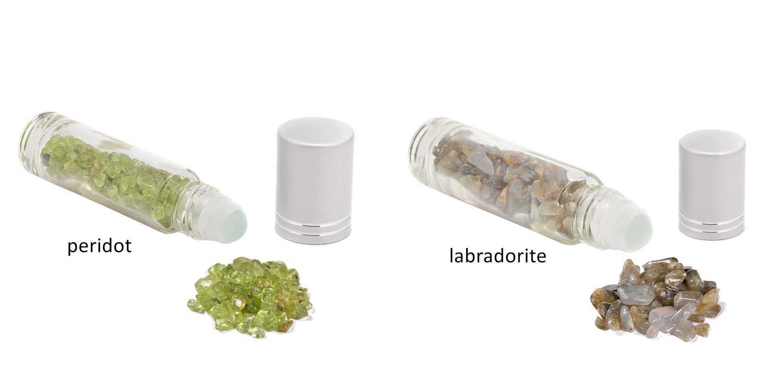 Gemstone Chips Essential Oil Roller Ball Bottle 10ml Sold per Bottle