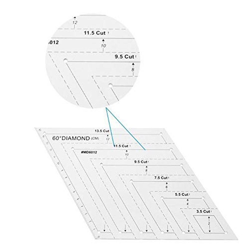 5Pcs Creative Grids Quilting Templates Set Ruler, Drafting Triangles 45 60 Degre