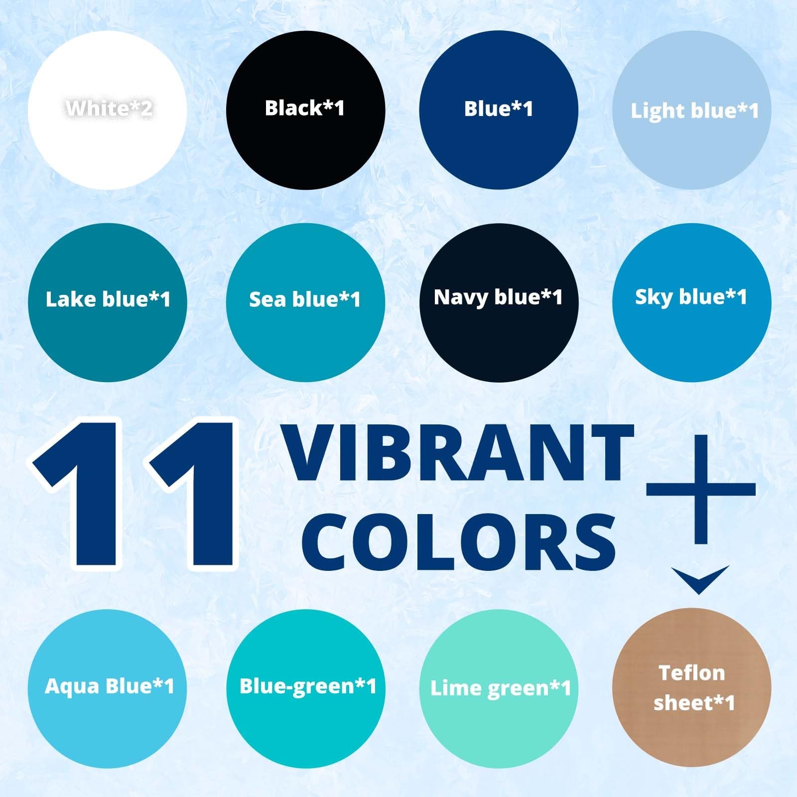 Htvront Heat Transfer Blue Htv – 13 Sheets Of Various Blue Htv For Shirts