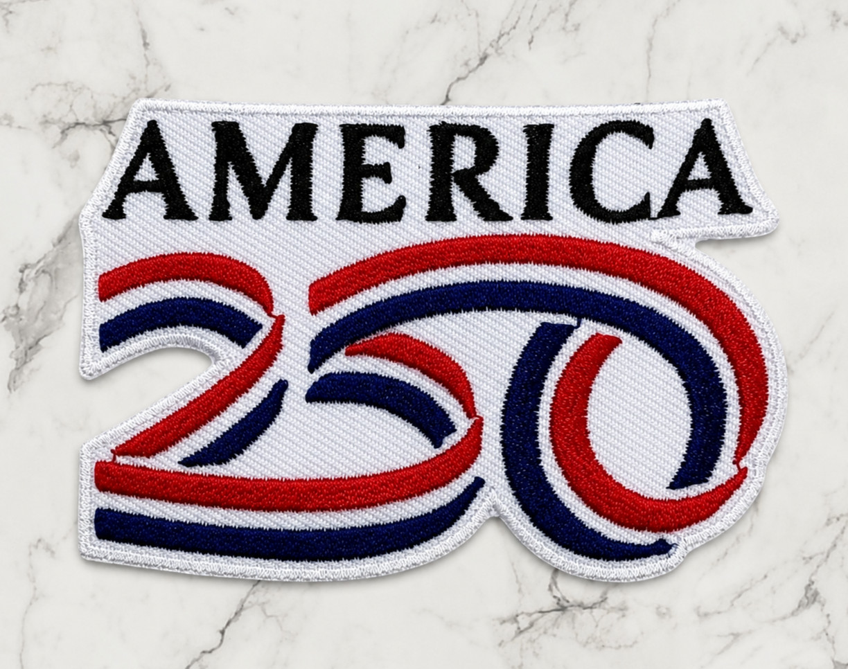 USA AMERICA 250 ANNIVERSARY EMBROIDERED IRON ON PATCH 3″X2.” FREE SHIPPING