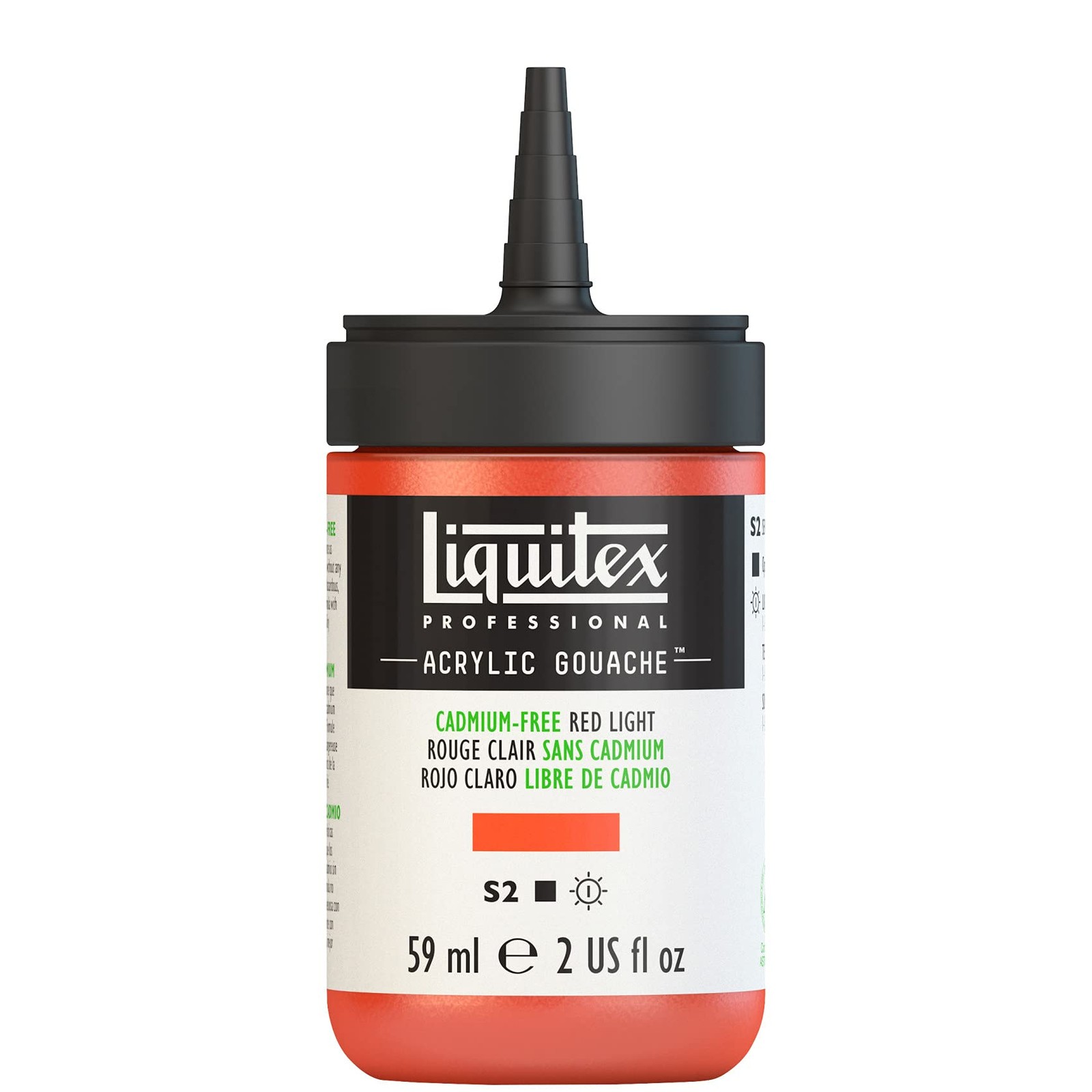 Liquitex 2 Fl Oz Red Light Acrylic Gouache Paint Cadmium Free Matte Opacity