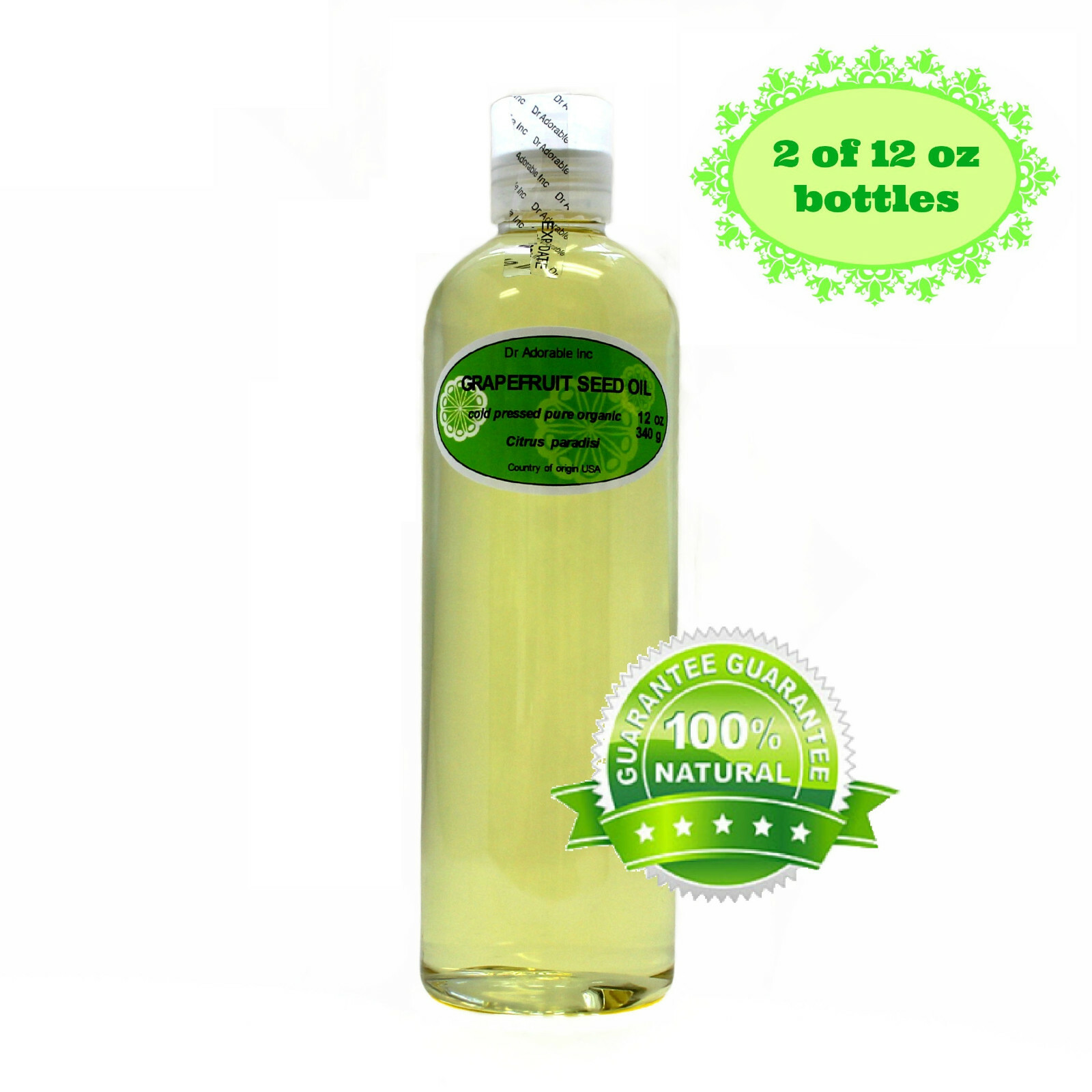 24 Oz Premium Pure Organic Cold Pressed Best Grapefruit Seed Oil Multi Purpose