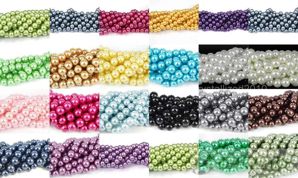 5 Strands Wholesale Top Quality Czech Glass Pearl Round Bead 3mm 4mm 6mm 8mm 16″