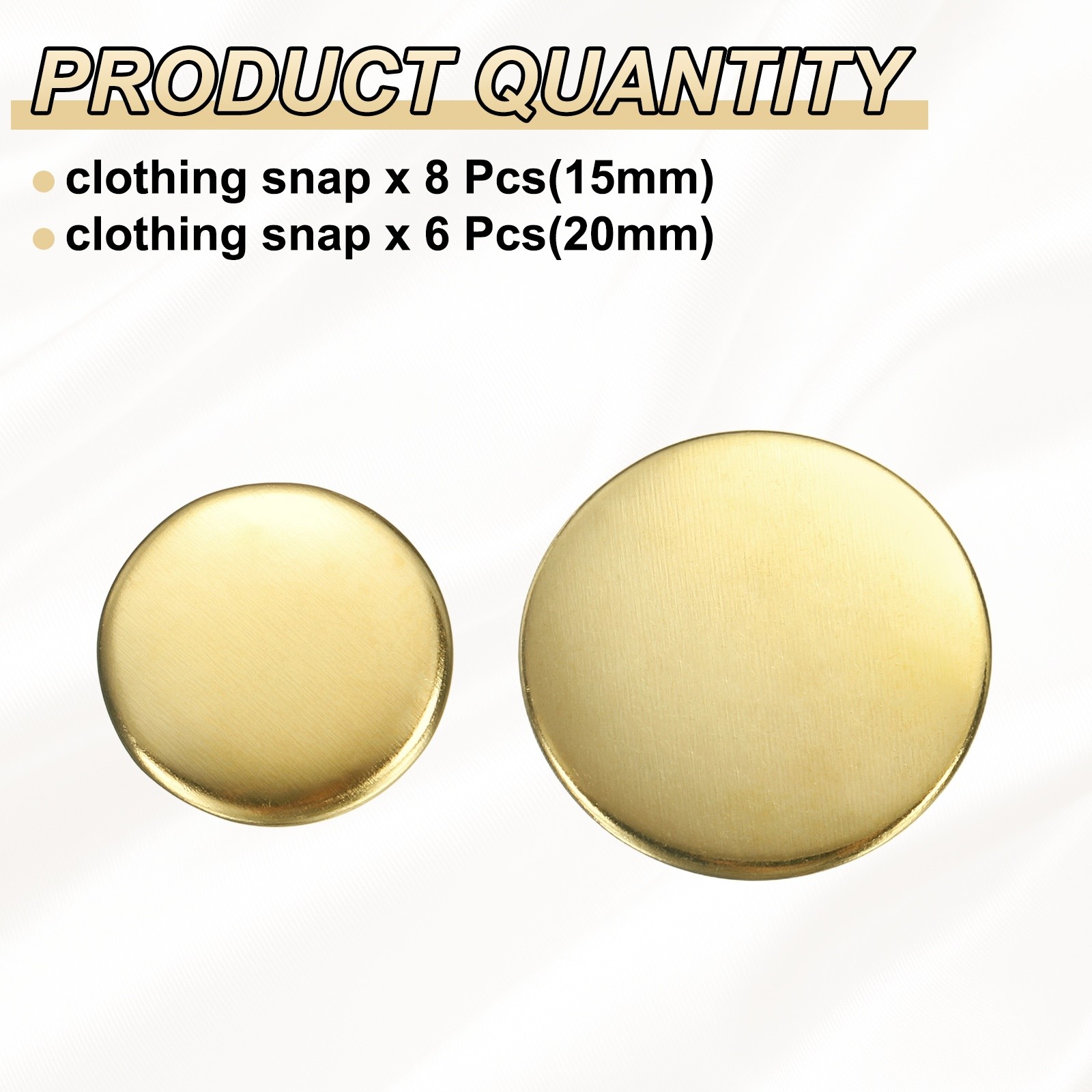 14pcs Metal Round Buttons 15/20mm Brass Sewing Craft Buttons Gold