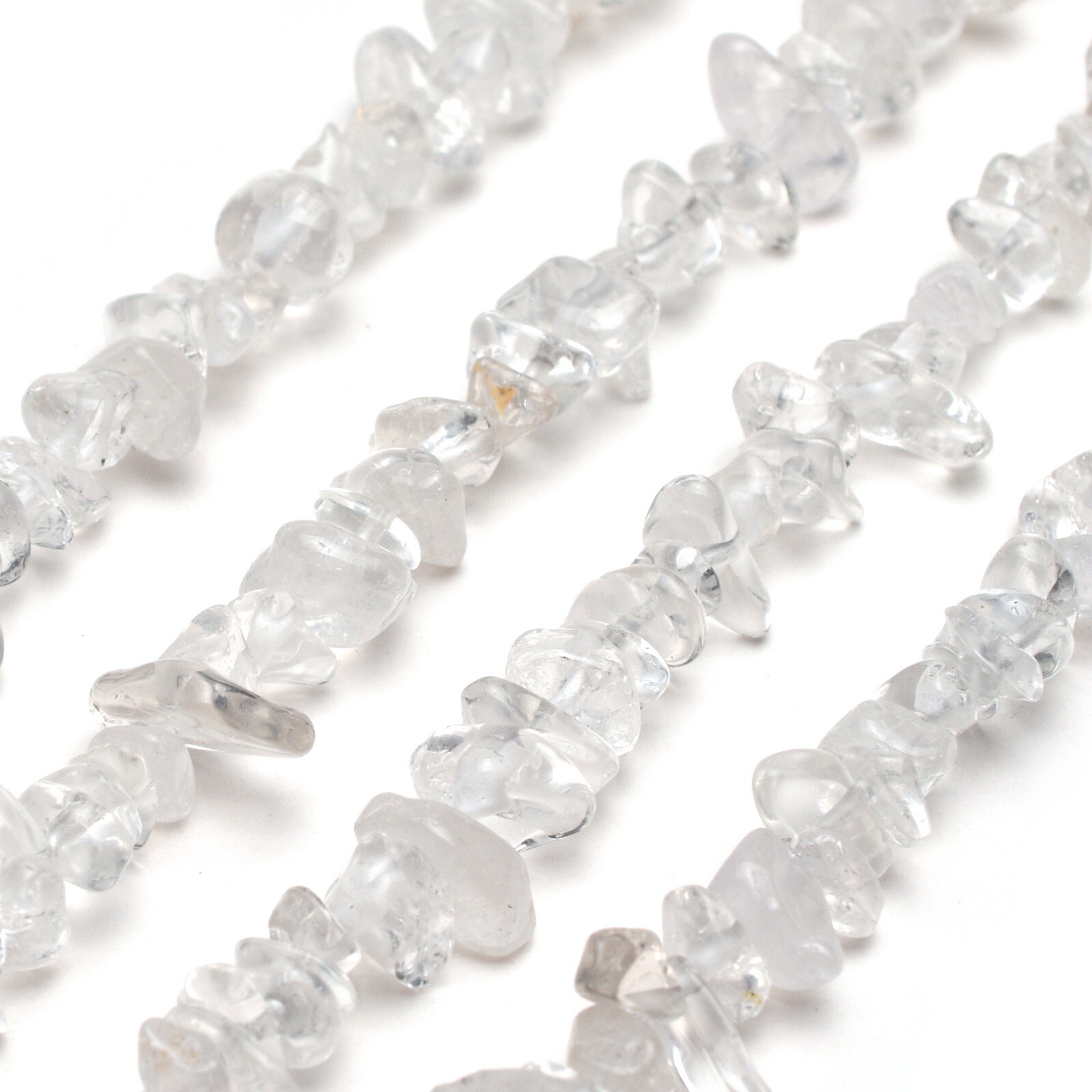 Natural Quartz Crystal Chip Beads 32” Strand 5~8mm Jewelry Making Bulk Loose